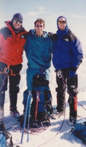 Me, Pete and our German friend on the Mont Blanc summit