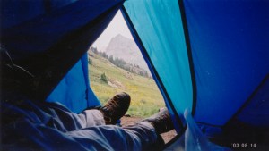 Resting in my tent after a hard day
