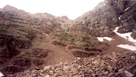 The climb to Pyramid's shoulder