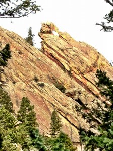 The great Flying Flatiron seen on a scramble from The Maiden to the Bear Peak summit